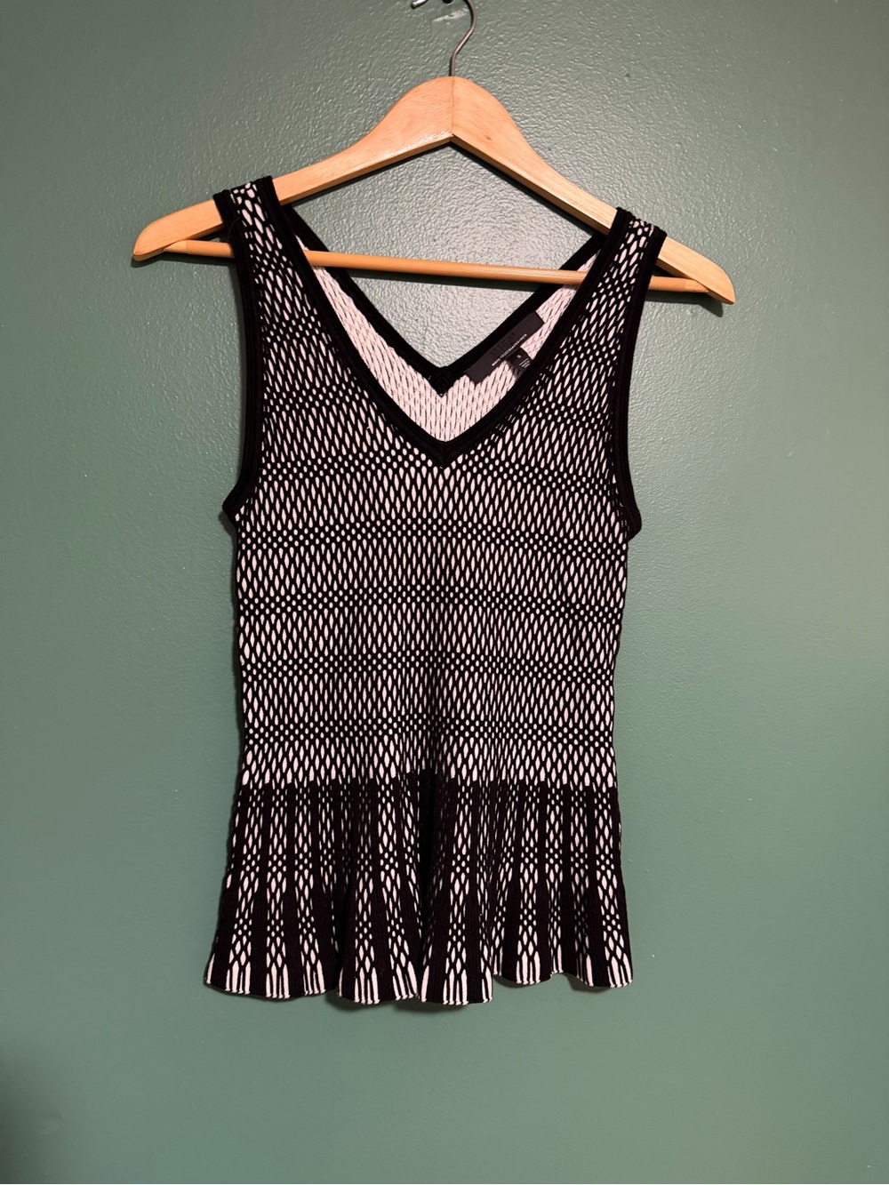 White House Black Market Mixed Stitch Peplum shirt